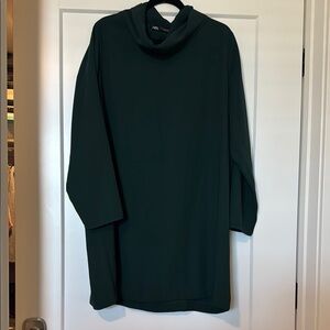 Zara cowl neck dark green dress